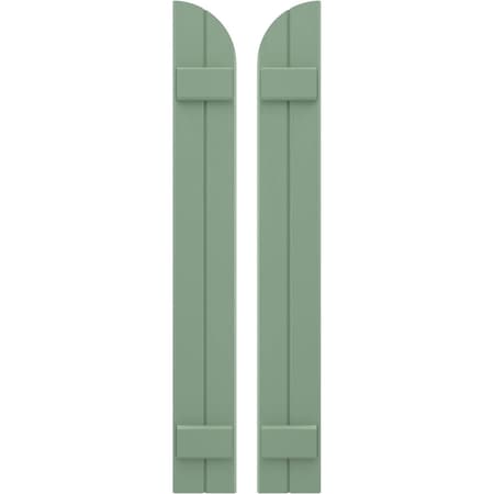 Ekena Millwork Americraft 2-Board (2 Batten) Wood Joined Board-n-Batten Shutters w/ Arch Top, ARW101BQ207X73TGH, PR ARW101BQ207X73TGH
